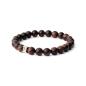 Preview: Armband mit 8 mm Tigerauge-Stein - Gem Bordeaux
